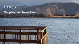  Presentation with wilderness - Presentation design having fishing-pier-on-a-lake background and a seafoam green colored foreground