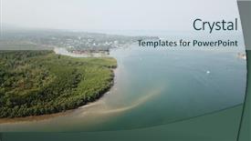  Presentation with port - Beautiful PPT layouts featuring fishing port in thailand backdrop and a sky blue colored foreground