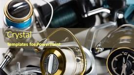  Presentation with fishing - Amazing slides having fishing-reels-new-and-old backdrop and a tawny brown colored foreground