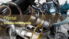  Presentation with fishing - Theme consisting of fishing-reels-new-and-old background and a tawny brown colored foreground