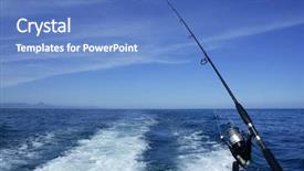  Presentation with sport blue - Beautiful presentation theme featuring fishing rod and reel backdrop and a teal colored foreground