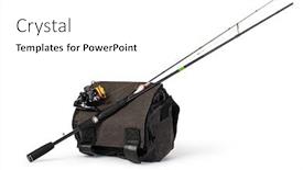  Presentation with fishing - Cool new presentation with fishing-rod-isolated-on-white backdrop and a white colored foreground