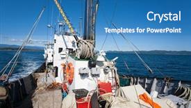  Presentation with sea fishing - Amazing presentation having fishing ship at sea backdrop and a teal colored foreground