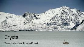  Presentation with ship - Colorful PPT theme enhanced with fishing ship in lofoten archipelago backdrop and a light gray colored foreground