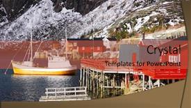  Presentation with polution ships - Colorful presentation enhanced with fishing ships in lofoten archipelago backdrop and a red colored foreground