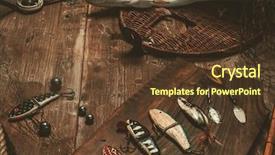  Presentation with tools - Amazing presentation theme having fishing tools and fresh pike backdrop and a tawny brown colored foreground