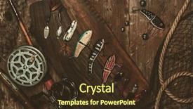  Presentation with wood carving tools - Presentation theme having fishing tools on a wooden background and a tawny brown colored foreground