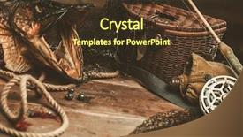  Presentation with wood carving tools - Amazing slide set having fishing tools and pike's backdrop and a tawny brown colored foreground