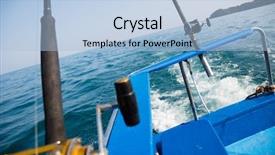  Presentation with sea fishing - Audience pleasing PPT theme consisting of fishing trolling a motor boat in the andaman sea coast thailand backdrop and a light blue colored foreground