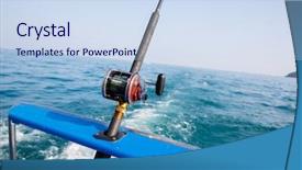  Presentation with sea fishing - Cool new slides with fishing trolling tuna with a boat in the andaman sea coast of thailand backdrop and a sky blue colored foreground