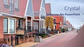  Presentation with sky blue - PPT theme featuring fishing-village-volendam-panoramic-view background and a light blue colored foreground