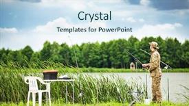  Presentation with spinning - PPT theme enhanced with fishing with spinning from shore background and a  colored foreground