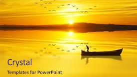  Presentation with geotechnical engineering soil boring boat - Presentation design featuring fishmonger in his traditional boat background and a yellow colored foreground