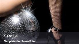  Presentation with disco ball - Colorful presentation theme enhanced with fishnet stockings with disco ball backdrop and a dark gray colored foreground