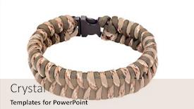  Presentation with weave - PPT theme consisting of fishtail-weave-parachute-cord-bracelet background and a coral colored foreground