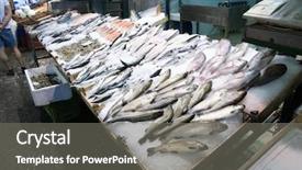  Presentation with market - Theme featuring fishy - fresh fish at the modiano background and a gray colored foreground