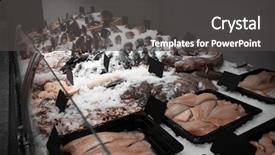  Presentation with supermarket - Slide deck with fishy - fresh fish in supermarket background and a  colored foreground