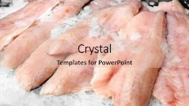  Presentation with top view of fresh fish - PPT theme having fishy - fresh fish in supermarket background and a lemonade colored foreground