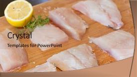  Presentation with cutting board - Colorful presentation enhanced with fishy - fresh fish on wooden cutting backdrop and a  colored foreground