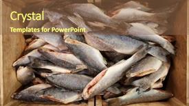  Presentation with frozen fish - Slide deck enhanced with fishy - frozen fish in supermarket background and a tawny brown colored foreground