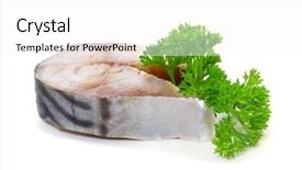  Presentation with buah jeruk lemon - Slide set enhanced with fishy - salted mackerel with lemon background and a  colored foreground