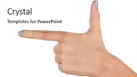  Presentation with plaster - Amazing theme having fist aid - woman finger bandaged with plaster backdrop and a white colored foreground