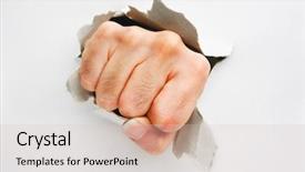  Presentation with breakthrough - Beautiful presentation design featuring fist breakthrough white wall - one backdrop and a lemonade colored foreground