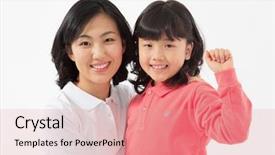  Presentation with family day - Theme consisting of fist day ofschool - lovely family background and a coral colored foreground