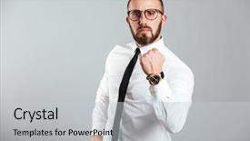  Presentation with fortitude - Cool new slides with motivation employer - photo of young businessman backdrop and a light gray colored foreground