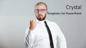  Presentation with fortitude - Presentation theme featuring fist on camera meaning fortitude background and a light gray colored foreground