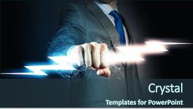  Presentation with lightning - Theme featuring fist power and control background and a  colored foreground