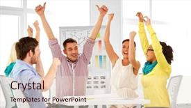  Presentation with interior design office - Cool new presentation design with fist pump - design success business and people backdrop and a lemonade colored foreground