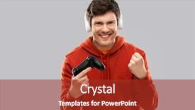  Presentation with fist pump - PPT layouts featuring fist pump - technology gaming and people concept background and a crimson colored foreground