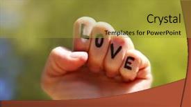  Presentation with cyber sex word written - PPT layouts having fist with the word love background and a gold colored foreground