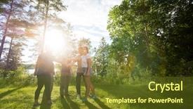  Presentation with coworkers - Cool new theme with fists while standing in forest backdrop and a tawny brown colored foreground