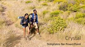  Presentation with nature countryside - Slide deck featuring fit-afrcan-american-couple-wearing background and a coral colored foreground