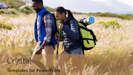  Presentation with nature countryside - Audience pleasing theme consisting of fit-afrcan-american-couple-wearing backdrop and a coral colored foreground