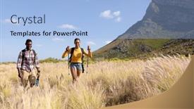  Presentation with nature countryside - Audience pleasing PPT layouts consisting of fit-afrcan-american-couple-wearing backdrop and a light blue colored foreground