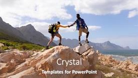  Presentation with backpacks - Theme featuring fit-afrcan-american-couple-wearing background and a tawny brown colored foreground