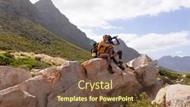  Presentation with drinking water - Colorful slide deck enhanced with fit-afrcan-american-couple-wearing backdrop and a tawny brown colored foreground