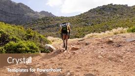  Presentation with nature countryside - Colorful slide deck enhanced with fit-afrcan-american-woman-nordic backdrop and a coral colored foreground