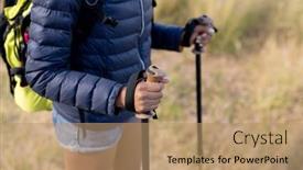  Presentation with walking nordic - Audience pleasing slide deck consisting of fit-african-american-woman-wearing backdrop and a coral colored foreground