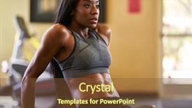  Presentation with working - Colorful slides enhanced with fit african american woman working backdrop and a tawny brown colored foreground