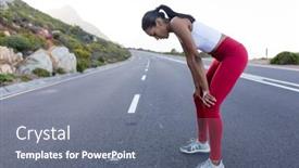  Presentation with coastal - Cool new presentation theme with fit-african-american-woman backdrop and a gray colored foreground