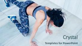  Presentation with personal - Presentation theme with fit and healthy personal trainer background and a sky blue colored foreground