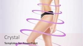  Presentation with burn fat - Slide set consisting of abdominal surgery - fit and slender girl background and a lemonade colored foreground