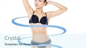  Presentation with burn fat - Beautiful PPT layouts featuring abdominal surgery - fit and slender girl backdrop and a cool aqua colored foreground
