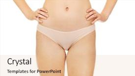  Presentation with slim belly - Presentation design consisting of fit and slim young woman belly background and a lemonade colored foreground