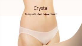  Presentation with slim belly - Slides having fit and slim young woman belly background and a lemonade colored foreground