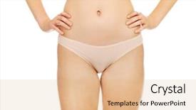  Presentation with slim belly - Beautiful theme featuring fit and slim young woman belly backdrop and a coral colored foreground